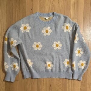 Newbury Kustom Light Blue Daisy Sweater